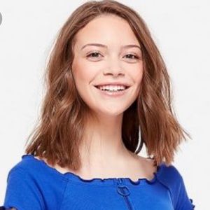 Fluted Hem Off Shoulder Top